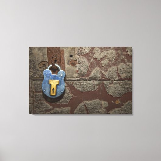 アンティークメタルロックオンストーンウォール キャンバスプリント (正面)