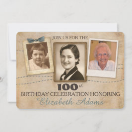 アンティークメモリ | 3枚の写真招待状 招待状