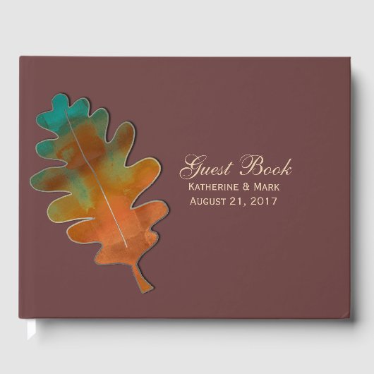 アンティークメルロアンド秋リーフ結婚ズゲストブック ゲストブック (正面)