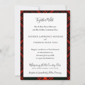 アンティークメンジースレッドクランタータンチェックスコティッシュプレイド 招待状 (正面)