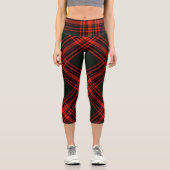アンティークメンジーズ狩りクランタータンチェックスコティッシュプレイド カプリレギンス (正面)