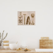 アンティークメンズシェービングキット ポスター (キッチン)