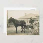 アンティークメール乳母車郵便配達郵便の写真 ポストカード (正面/裏面)