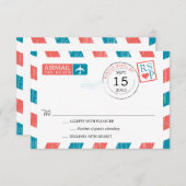 アンティークメール結婚式RSVP 出欠カード (正面/裏面)