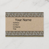 アンティークモザイクウェーブズ航海のブラウンクラフト紙 名刺 (正面)