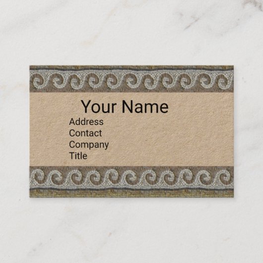 アンティークモザイクウェーブズ航海のブラウンクラフト紙 名刺 (正面)