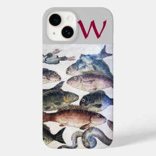 アンティークモザイクフィッシュ、海シーライフモノグラム Case-Mate iPhone 14ケース