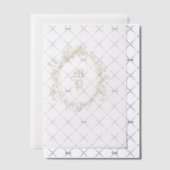 アンティークモノグラムリースロマンチック書 ベラム紙招待状 (オフセット (招待状))