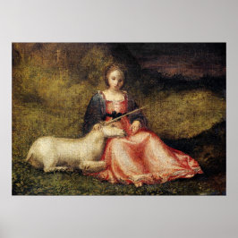 アンティークユニコーン絵画ズ ポスター