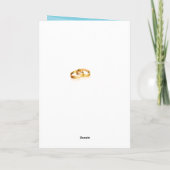 アンティークヨットと結婚指輪のSave the Date ノートカード (裏面)