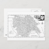 アンティークヨークシャーの地図1786 ポストカード (正面/裏面)