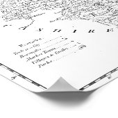 アンティークヨークシャーの地図 ポスター (角)