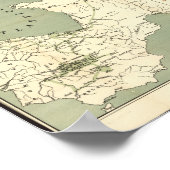 アンティークヨーロッパの地図，ナポレオン帝国 ポスター (角)