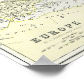 アンティークヨーロッパの地図 ポスター (角)