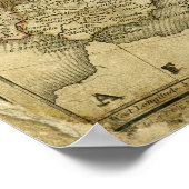 アンティークヨーロッパの地図 ポスター (角)