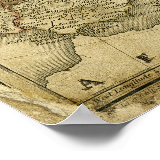 アンティークヨーロッパの地図 ポスター (角)