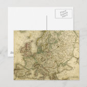 アンティークヨーロッパの地図 ポストカード (正面/裏面)