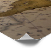 アンティークヨーロッパの地図。旧世界。 ポスター (角)