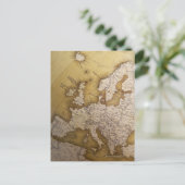 アンティークヨーロッパの地図。旧世界。 ポストカード (スタンド正面)