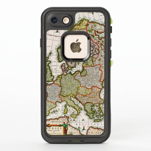アンティークヨーロッパの地図 LifeProof iPhoneケース (裏面)