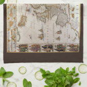 アンティークヨーロッパの地図Willem Jansz Blaeu, c1617 キッチンタオル (折り畳み)