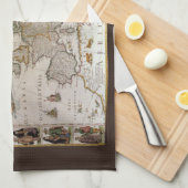 アンティークヨーロッパの地図Willem Jansz Blaeu, c1617 キッチンタオル (四つ折り)