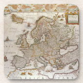 アンティークヨーロッパの地図Willem Jansz Blaeu, c1617 コースター (正面)
