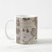 アンティークヨーロッパの地図Willem Jansz Blaeu, c1617 コーヒーマグカップ (左)