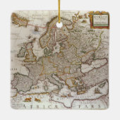 アンティークヨーロッパの地図Willem Jansz Blaeu, c1617 セラミックオーナメント (裏面)
