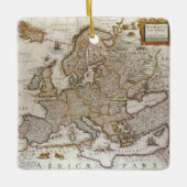 アンティークヨーロッパの地図Willem Jansz Blaeu, c1617 セラミックオーナメント (正面)