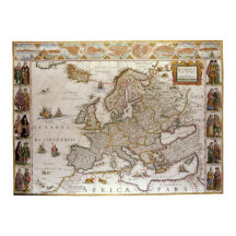 アンティークヨーロッパの地図Willem Jansz Blaeu, c1617