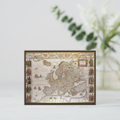 アンティークヨーロッパの地図Willem Jansz Blaeu, c1617 ポストカード (スタンド正面)