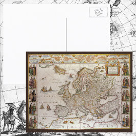 アンティークヨーロッパの地図Willem Jansz Blaeu, c1617 ポストカード