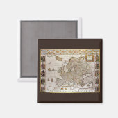 アンティークヨーロッパの地図Willem Jansz Blaeu, c1617 マグネット (正面/裏面)