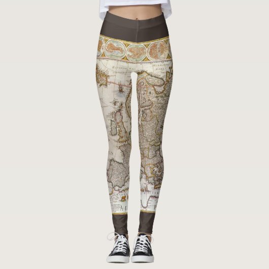 アンティークヨーロッパの地図Willem Jansz Blaeu, c1617 レギンス (正面)