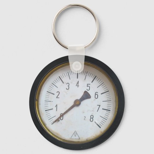 アンティークラウンドプレッシャーメータゲージキーチェーン キーホルダー (正面)