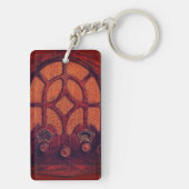 アンティークラジオエレガントウッドアールデコ大聖堂 キーホルダー (裏面)