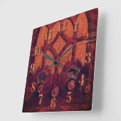 アンティークラジオエレガントウッドアールデコ大聖堂 スクエア壁時計 (傾斜)