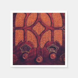 アンティークラジオエレガントウッドアールデコ大聖堂 スタンダードカクテルナプキン