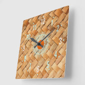 アンティークラタンラタンデコールウェスタン スクエア壁時計 (傾斜)