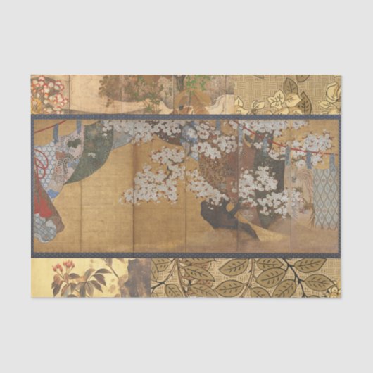 アンティークラッカーさくらんぼの花 薄葉紙 (正面)