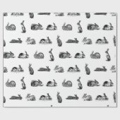 アンティークラビットヴィンテージバニーカスタムアートBGカラー ラッピングペーパー (フラット)