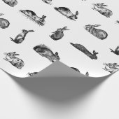 アンティークラビットヴィンテージバニーカスタムアートBGカラー ラッピングペーパー (角)