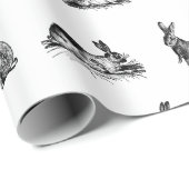 アンティークラビットヴィンテージバニーカスタムアートBGカラー ラッピングペーパー (ロールコーナー)