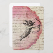 アンティークラブレターキューピッドアローエフエメラコラージュ 招待状 (正面/裏面)