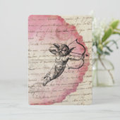 アンティークラブレターキューピッドアローエフエメラコラージュ 招待状 (スタンド正面)