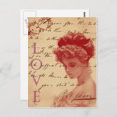 アンティークラブレターポストカード ポストカード (正面/裏面)