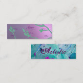 アンティークラベンダーブルーフローラデライト スキニー名刺 (正面/裏面)