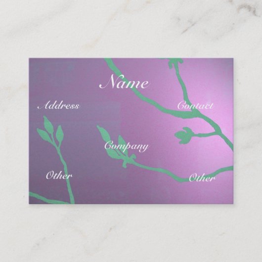 アンティークラベンダーブルーフローラデライト 名刺 (正面)