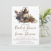 アンティークランタン及び秋ブーケブライダルシャワー 招待状 (スタンド正面)